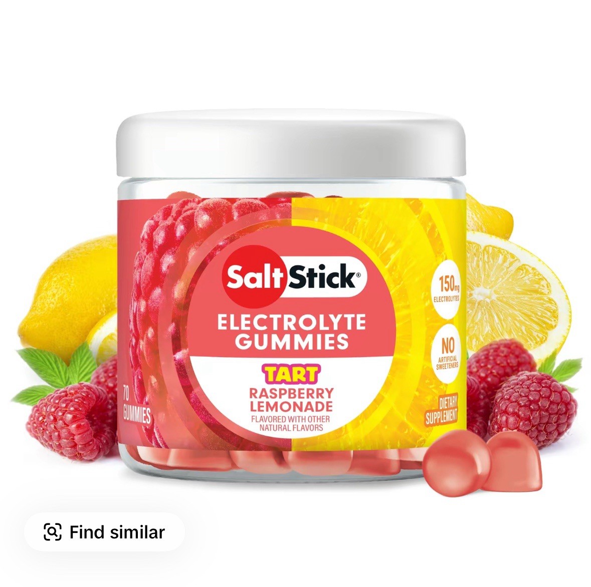 SaltStick Electrolyte Gummies Hydration Electrolytes, Tart Raspberry Lemonade