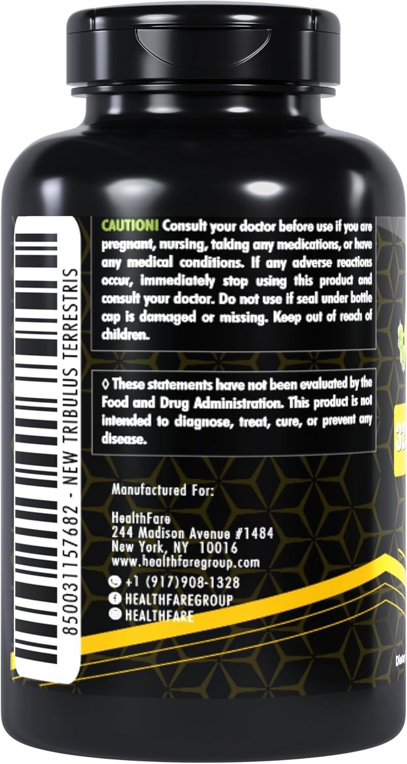 Healthfare Tribulus Terrestris 32,500mg 200 Caps High Potency Herbal Supplements