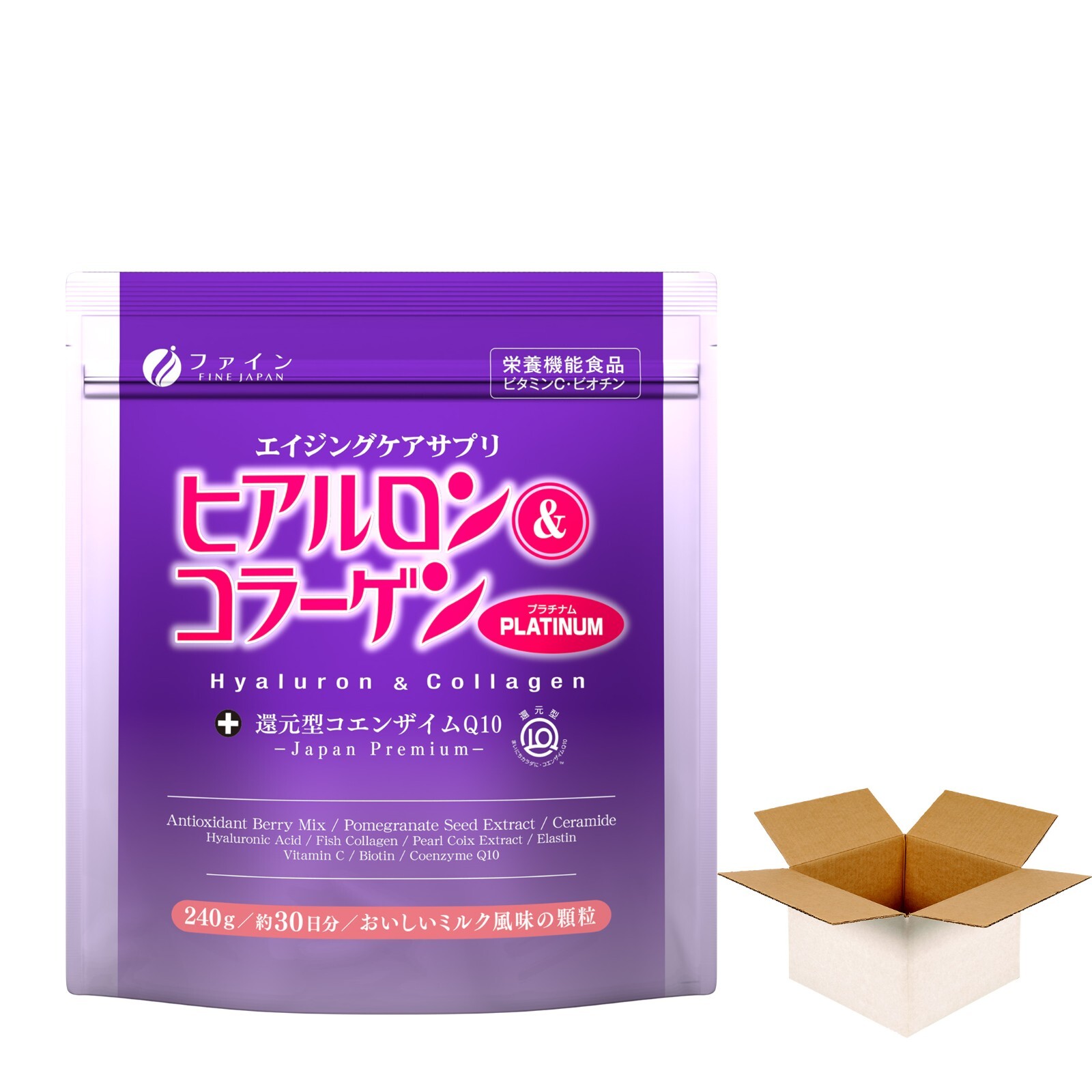 FINEJAPAN Hyaluronic Acid Collagen Coenzyme Q10 Platinum powder for skin beauty