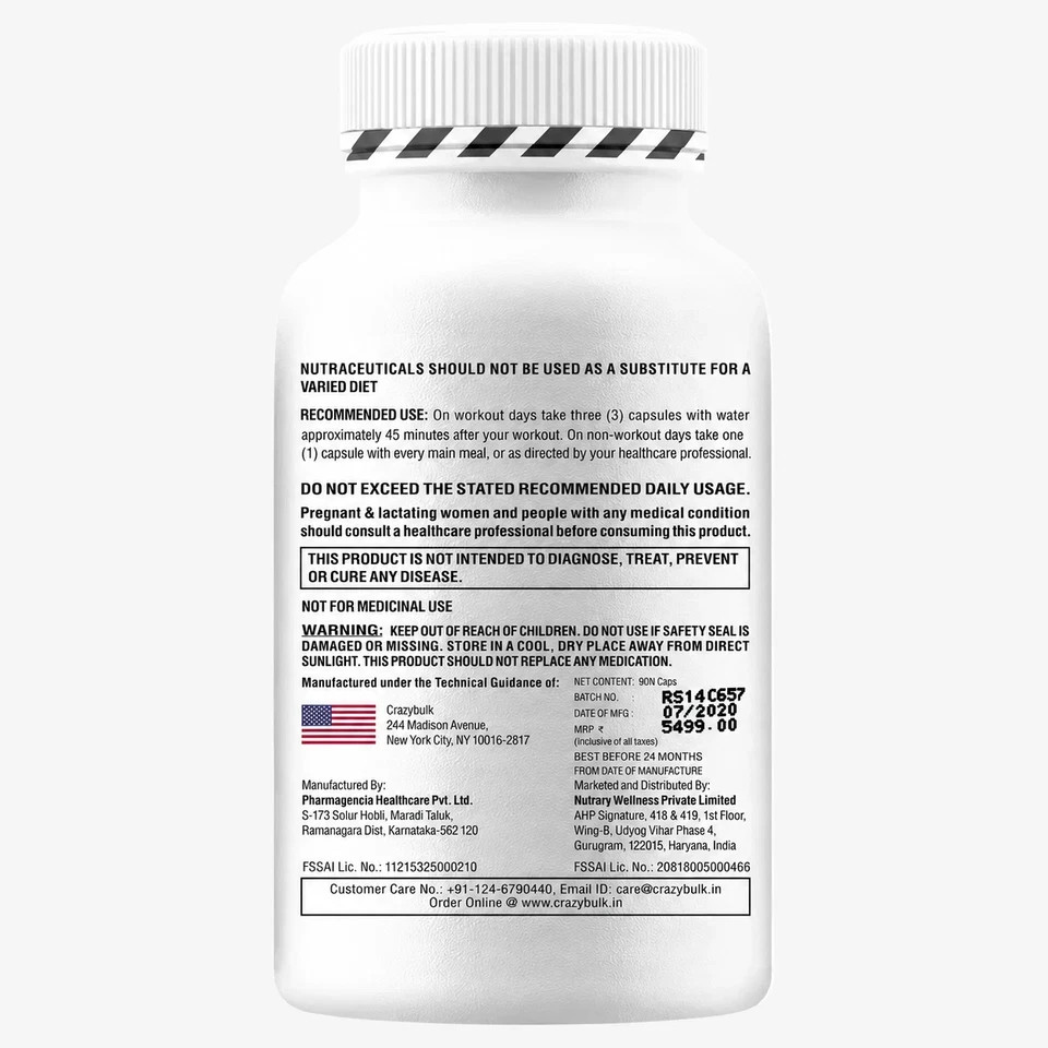 Best Supplement for Muscle Gains Crazy Bulk D BAL 90Capsules Pack Of 5