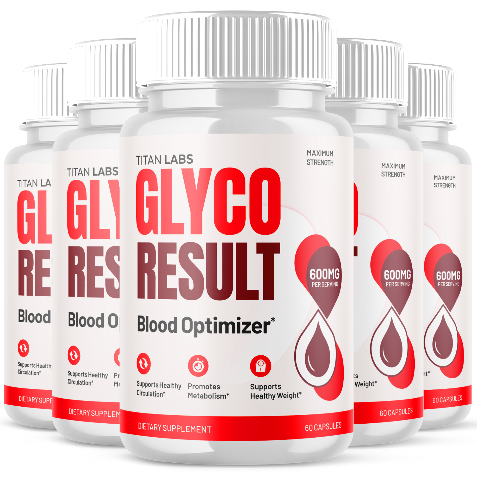 (5 Pack) Glyco Result Advanced Blood Health Support Formula GlycoResult 300 Caps