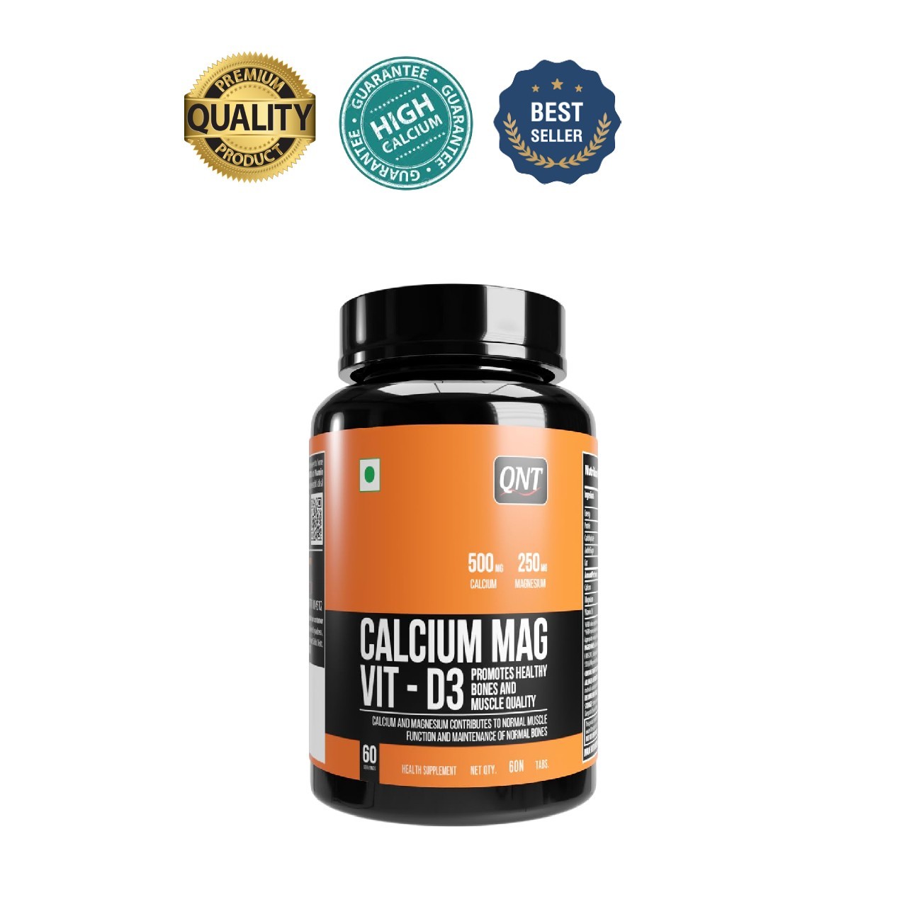 Q.NT Calcium Magnesium D3 500mg 60 Tablets Bone Support
