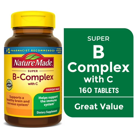 Nature Made Super B Complex with Vitamin C and Folic Acid Tablets 160-COUNT