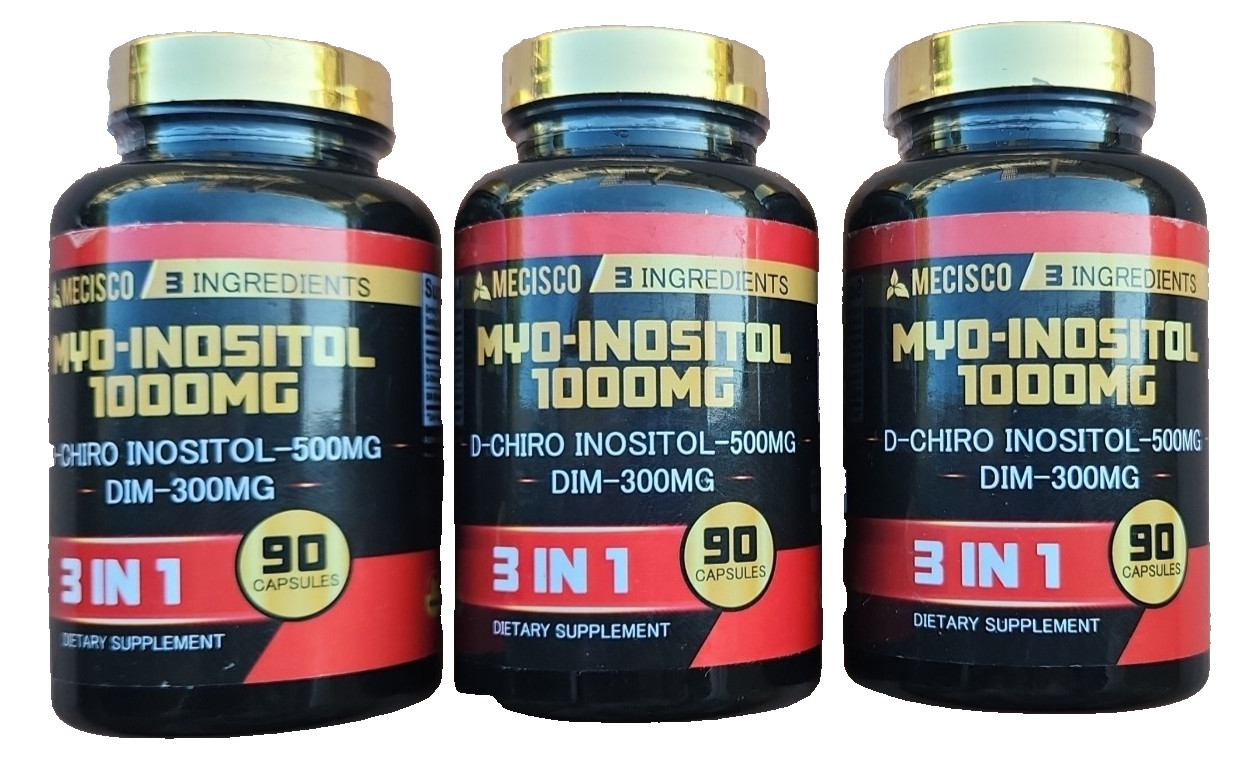 3in1 Myo-Inositol & D-Chiro Inositol Supplement with DIM – 90 Cap – 30 Days 3 PK