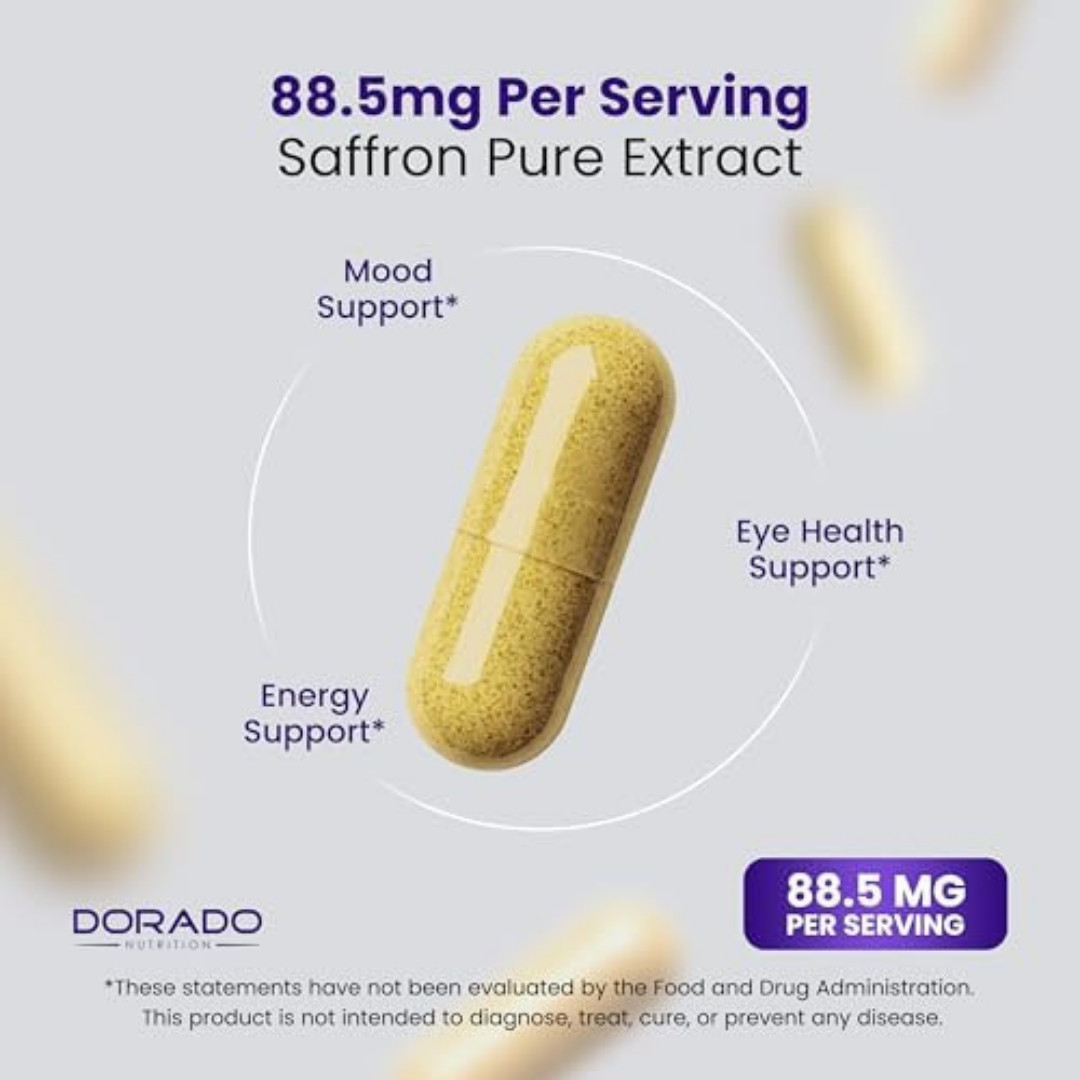 Saffron Supplements, 3 Month Supply, Pure 88.5Mg Saffron Extract for Women & Men