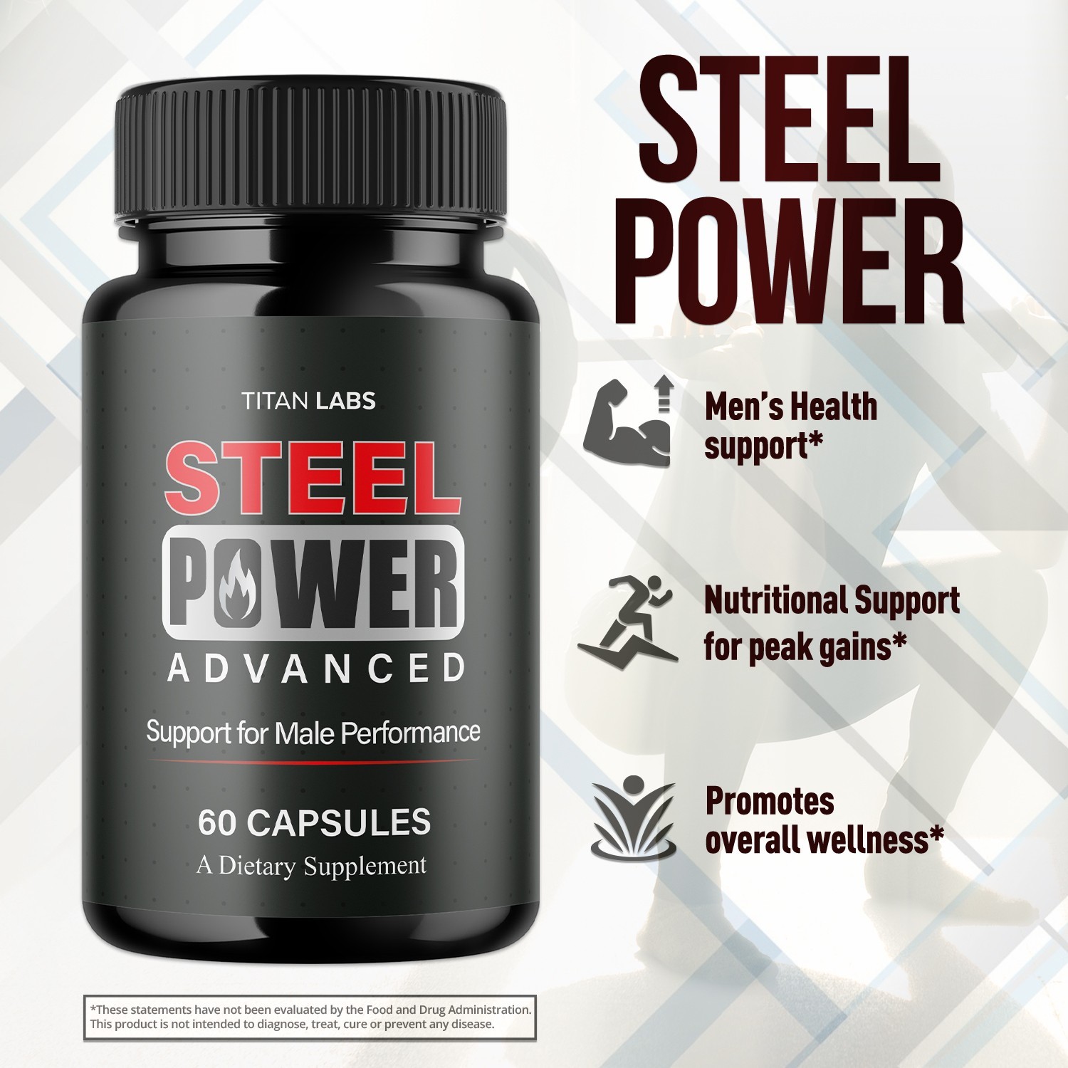(3 Pack) Steel Power Advanced Male Health Support Supplement SteelPower 180 Caps