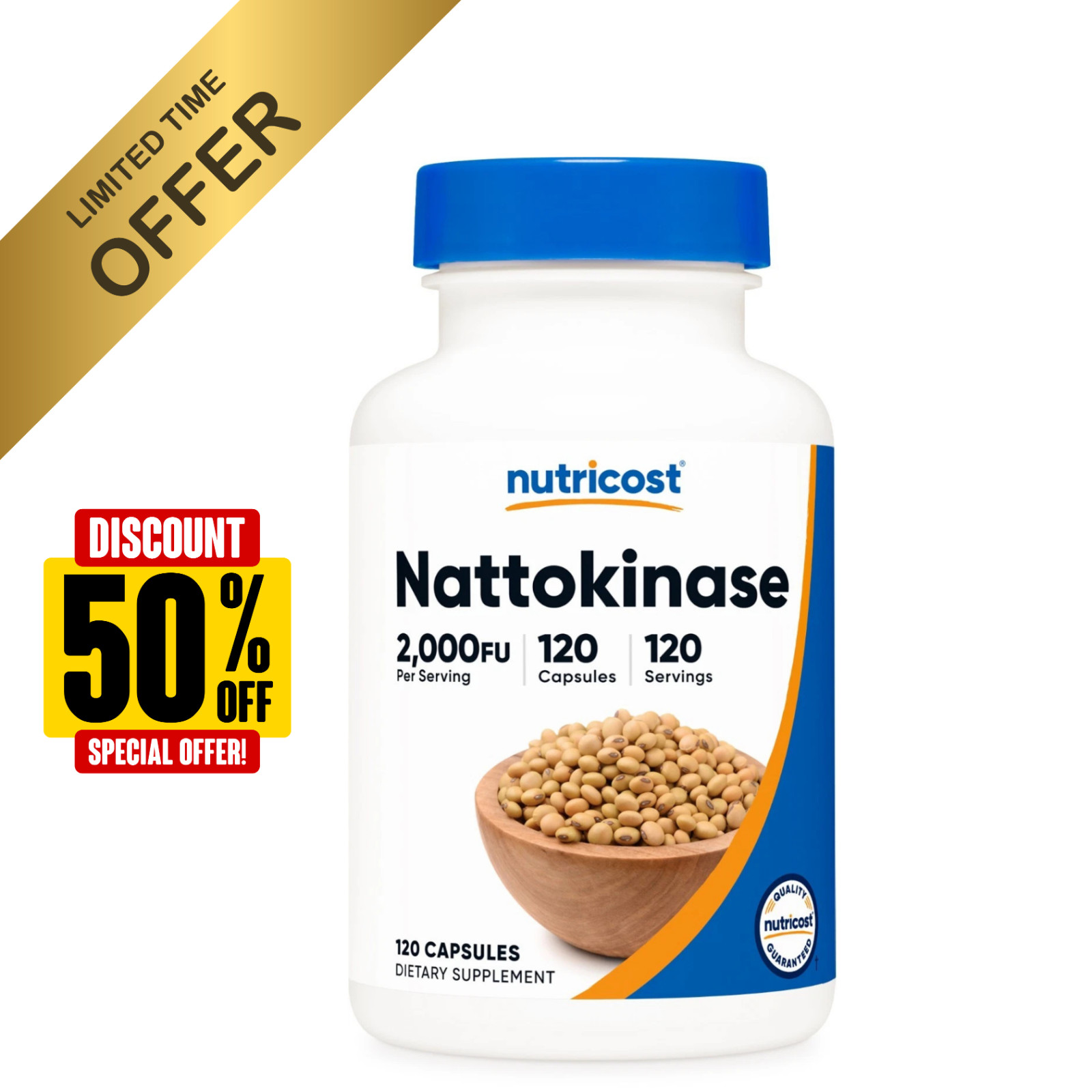 Nutricost Nattokinase 2,000FU, 120 Capsules – Gluten Free, Non-GMO, Vegetarian