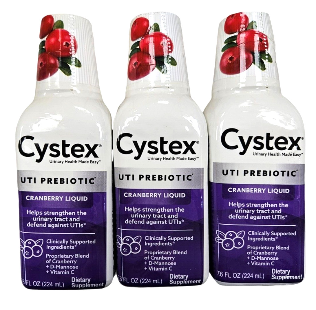 Cystex Cranberry LIQUID for Urinary Health 7.6oz ( 3 pack ) NEW LOOK ARRIVING__