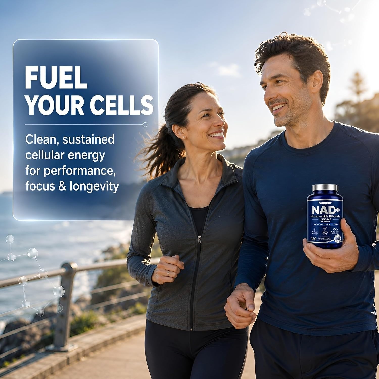 NAD+ Nicotinamide Riboside NR Resveratrol & TMG Anti-Aging Support Supplement