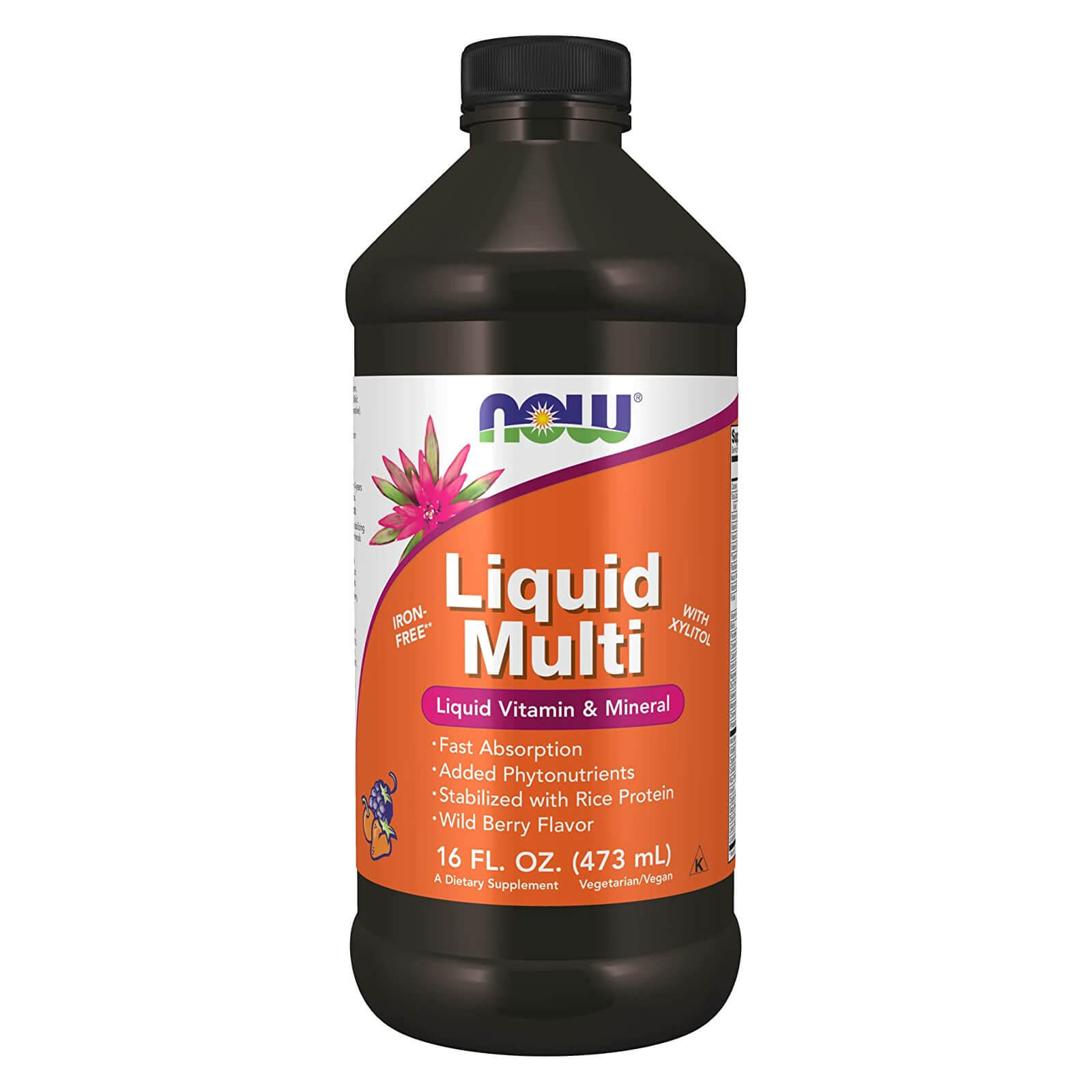 NOW Liquid Multi Wild Berry Flavor, Multi Mineral, Fast Absorption, 16 fl oz