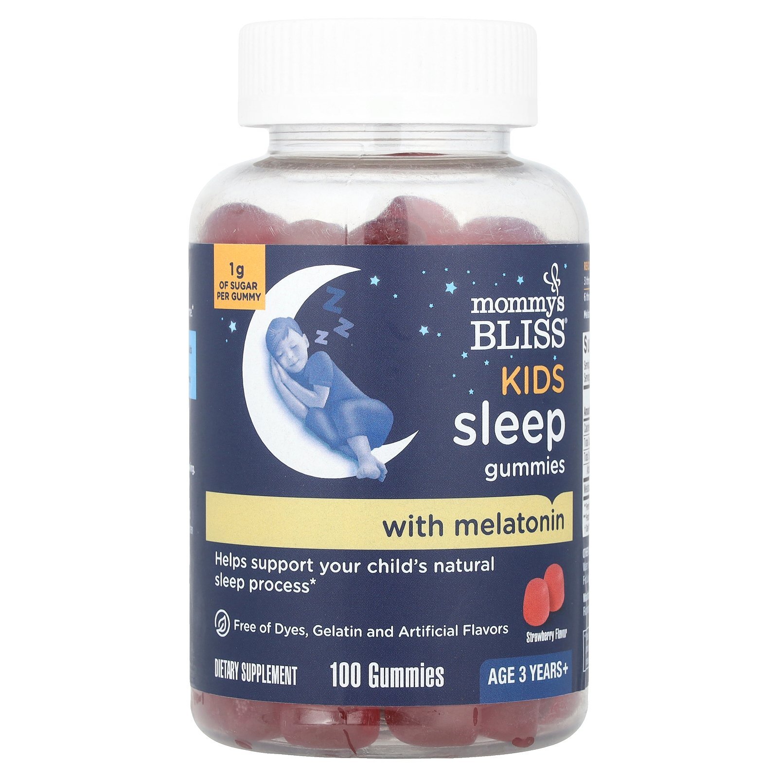 Kids Sleep Gummies With Melatonin, Ages 3 Years+, Strawberry, 1 mg, 100 Gummies