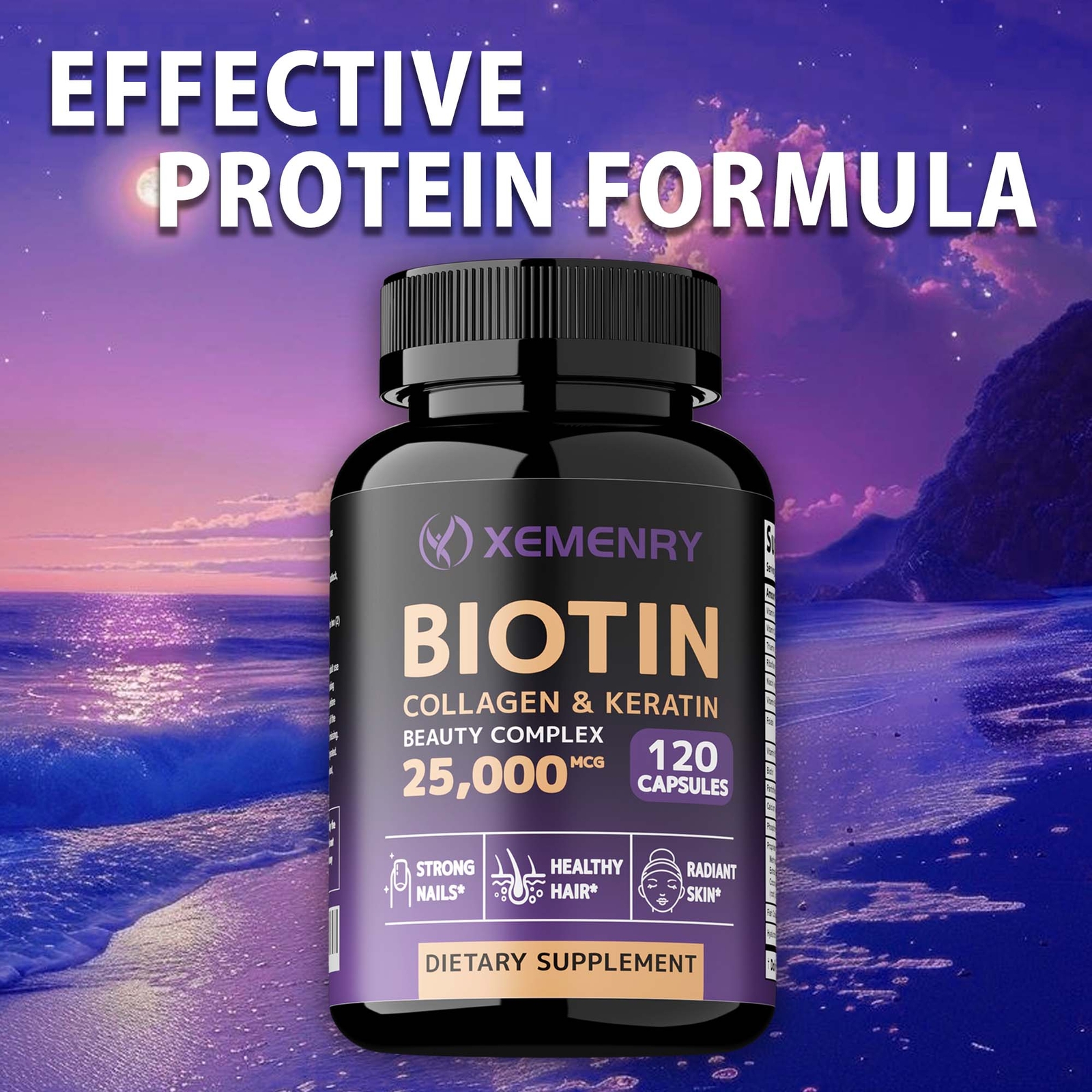 Biotin Collagen & Keratin 25,000mcg – for Hair, Skin, Nails, Bones &Joint