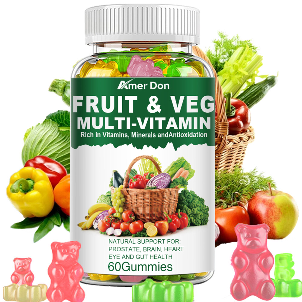Fruits & Veggies Supplement Gummies Boost Metabolism,Energy Support 60Pcs