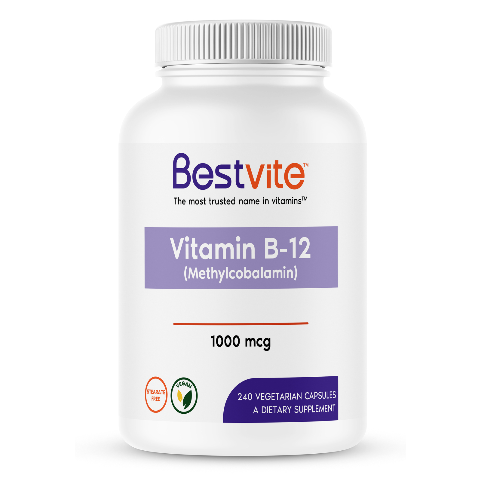 Bestvite Vitamin B12 (Methylcobalamin) 1000mcg (240 Vegetarian Capsules)