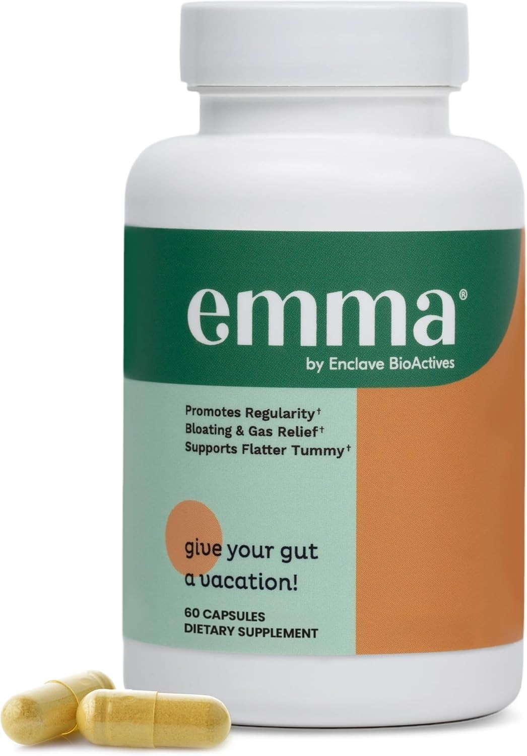 Emma Gut Health Doctors Endorsed Supplement 60 Capsules -Relief from Gas