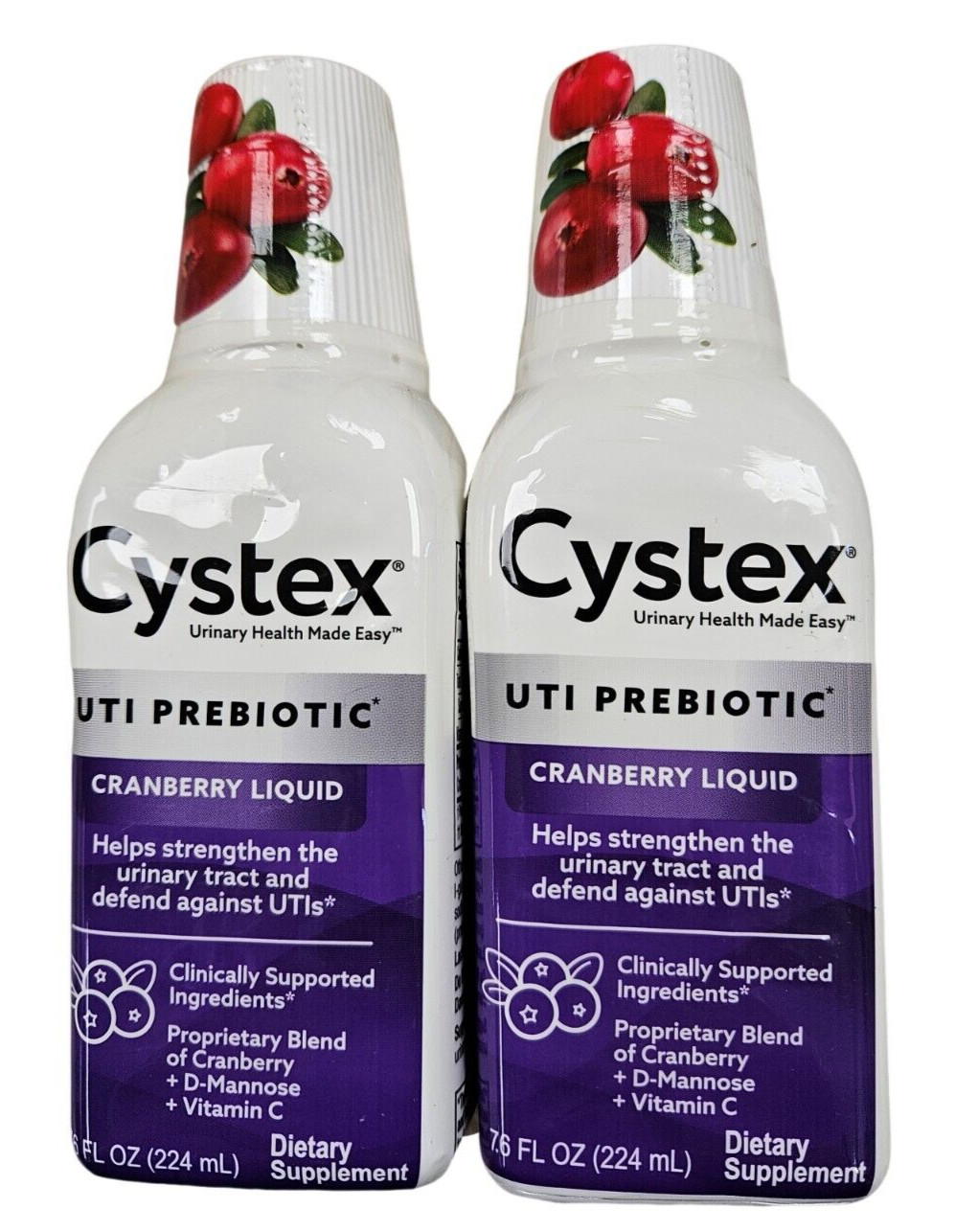 Cystex Cranberry LIQUID for Urinary Health 7.6oz ( 2 pack ) ^ NEW LOOK ARRIVING!