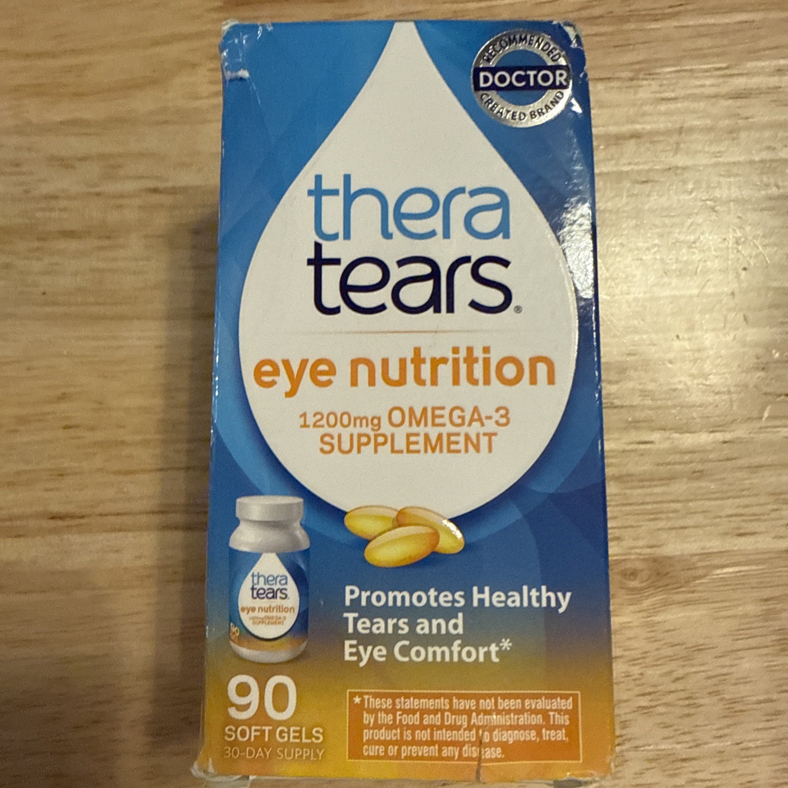 Thera Tears Eye Nutrition Therapy Omega-3 Supplement Softgels 1200mg 90 Count