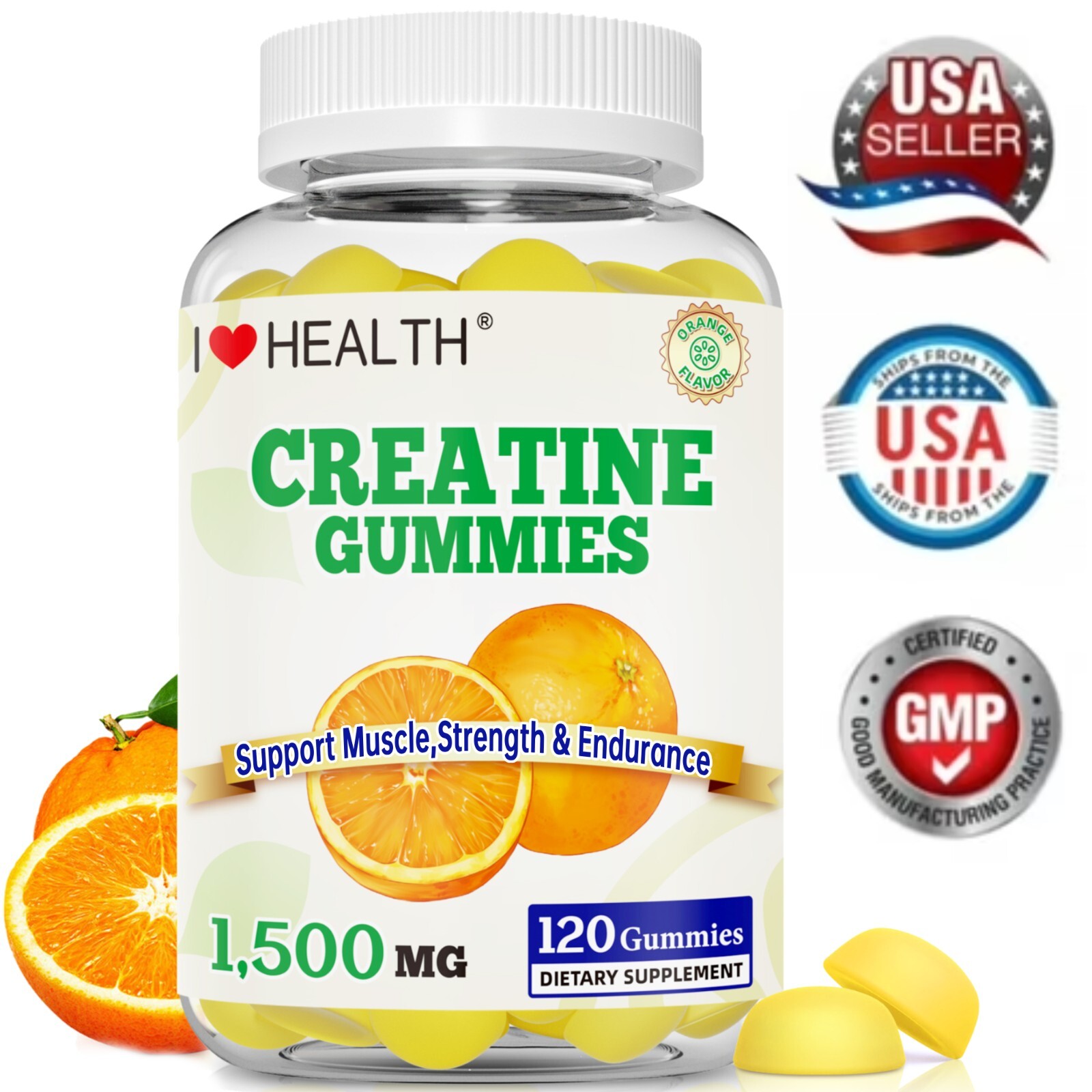 Creatine Monohydrate 120 Gummies 1500 mg (120 per bottle)