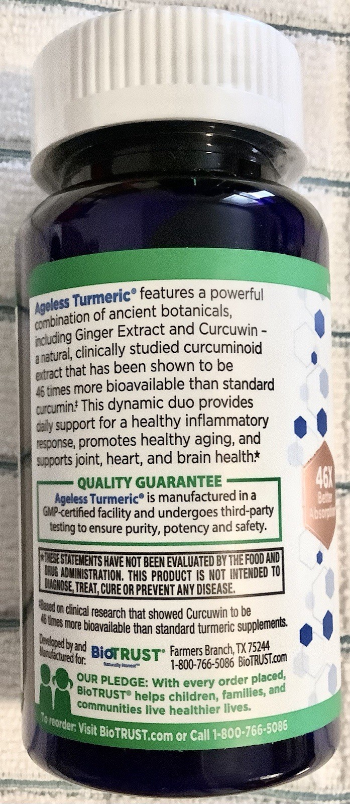 Lot Of 2~Biotrust Ageless Turmeric Optimized + Ginger Joint Detox Support 60 EA!