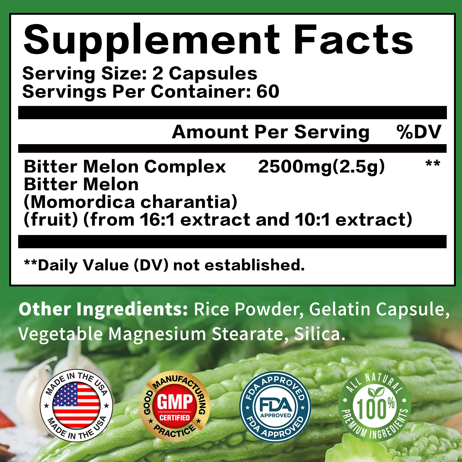 120pcs Bitter Melon Complex – Blood Sugar Support, Weight Lose, Cleanse & Detox