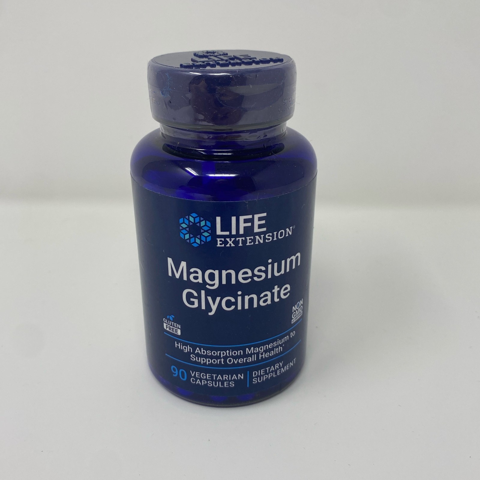 Life Extension Magnesium Glycinate 105mg, 90 Veg Caps – Blue Bottle
