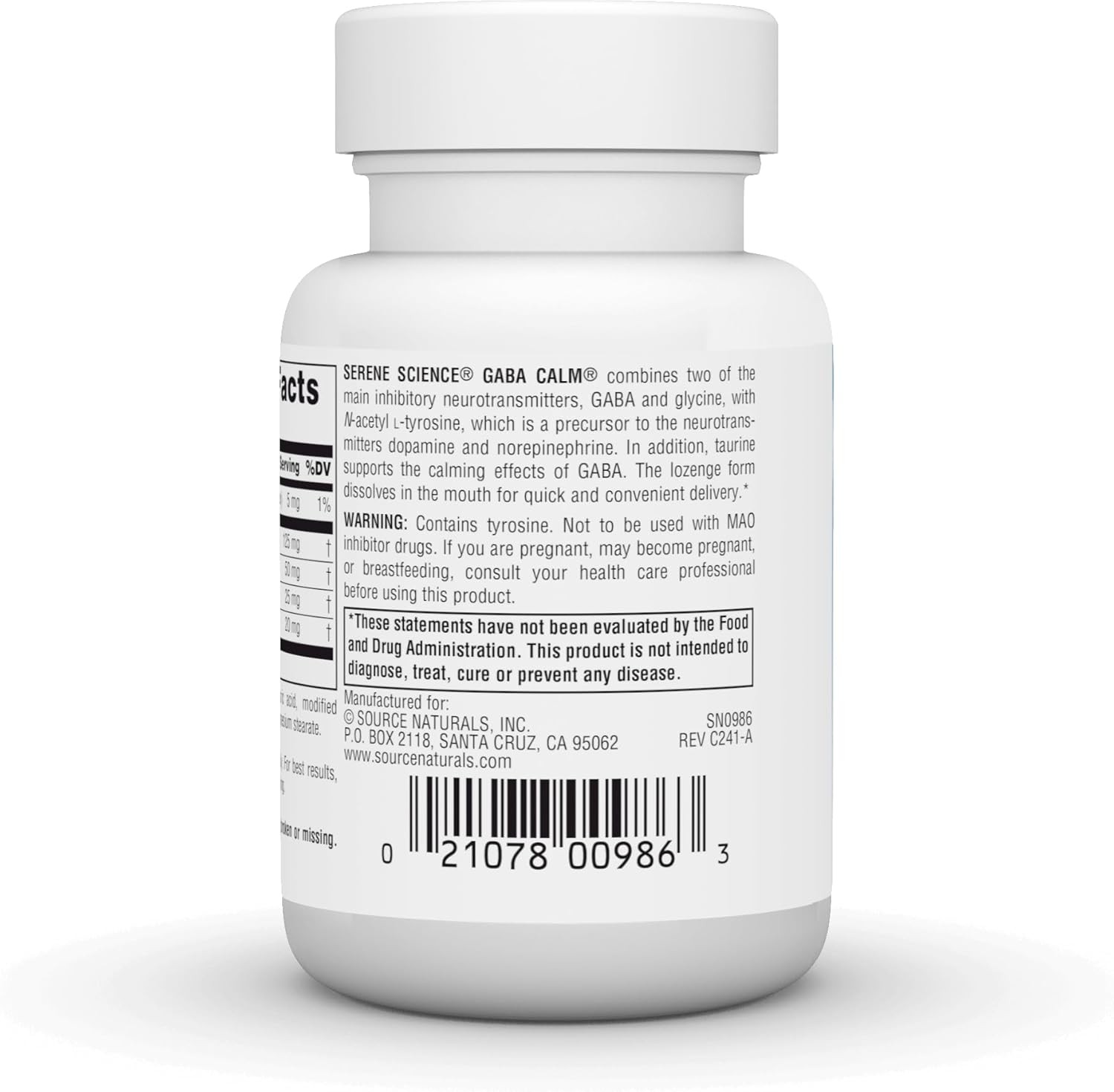 GABA, 125 mg, Orange Flavored – 30 Lozenges – GABA Calm – Calm Mind