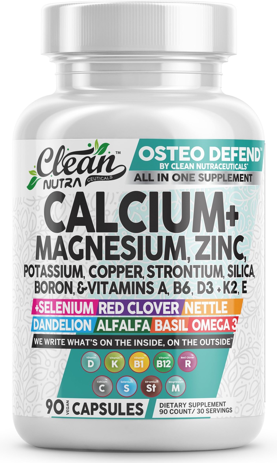 Allin1 Calcium Magnesium Zinc Supplement with Potassium, Copper, Strontium, Sili