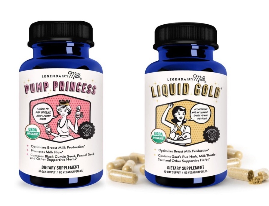Legendairy Milk Pump Princess + Liquid Gold Vegan Capsules 60 USDA Organic