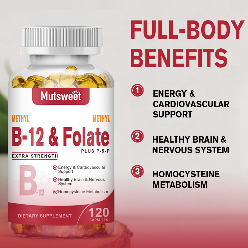 Methyl B-12 & Methyl Folate Extra Strength Vitamin B Methyl Folate Supplement