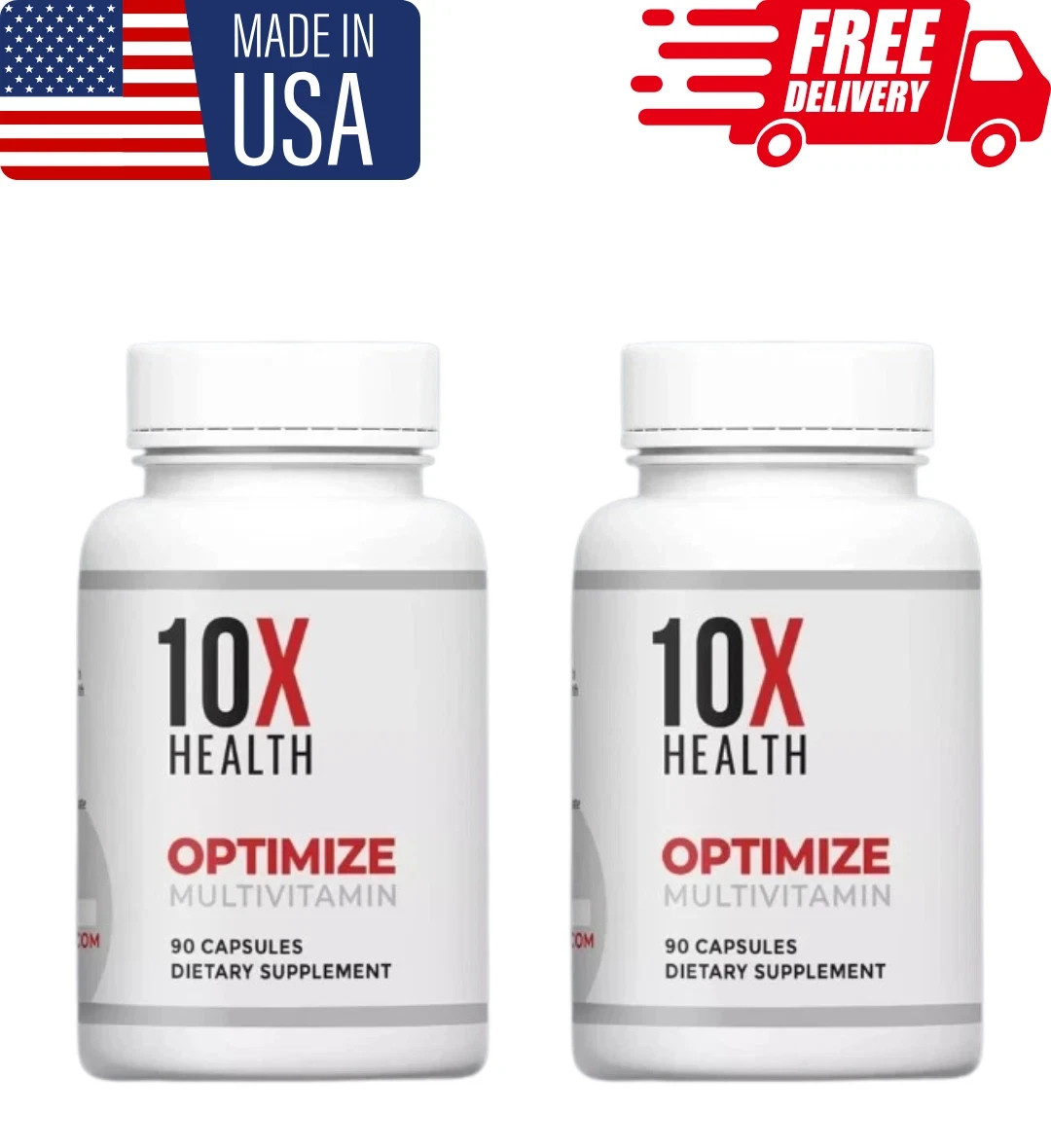 pack of 2 AUTHENTIC 10X Health Optimize Methylated Multivitamin 90 Caps