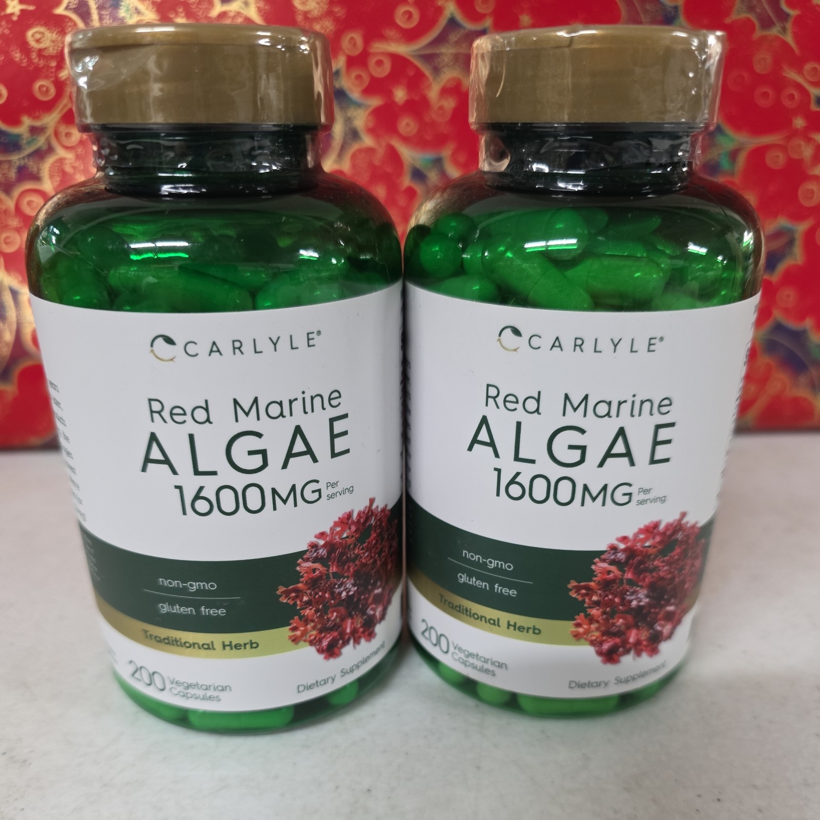 Set of 2 Red Marine Algae 1600 mg 200 ct Vegetarian Non-GMO 10/27