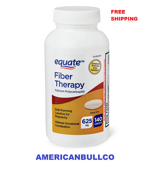 Equate Fiber Therapy Caplets, 625mg Calcium Polycarbophil, 140 Count