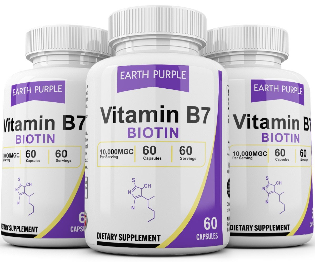 Biotin (Vitamin B7) 10,000mcg (10mg) 180 Capsules Hair & Nails USA
