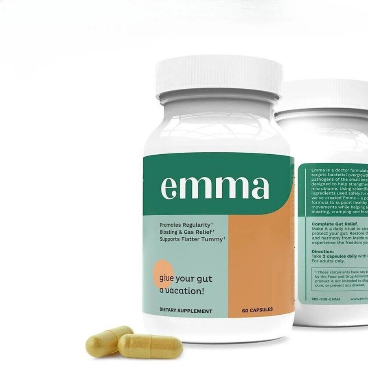 Emma Gut Colon Cleanse Capsules Bloating Gas Relief Digest Regularity Support