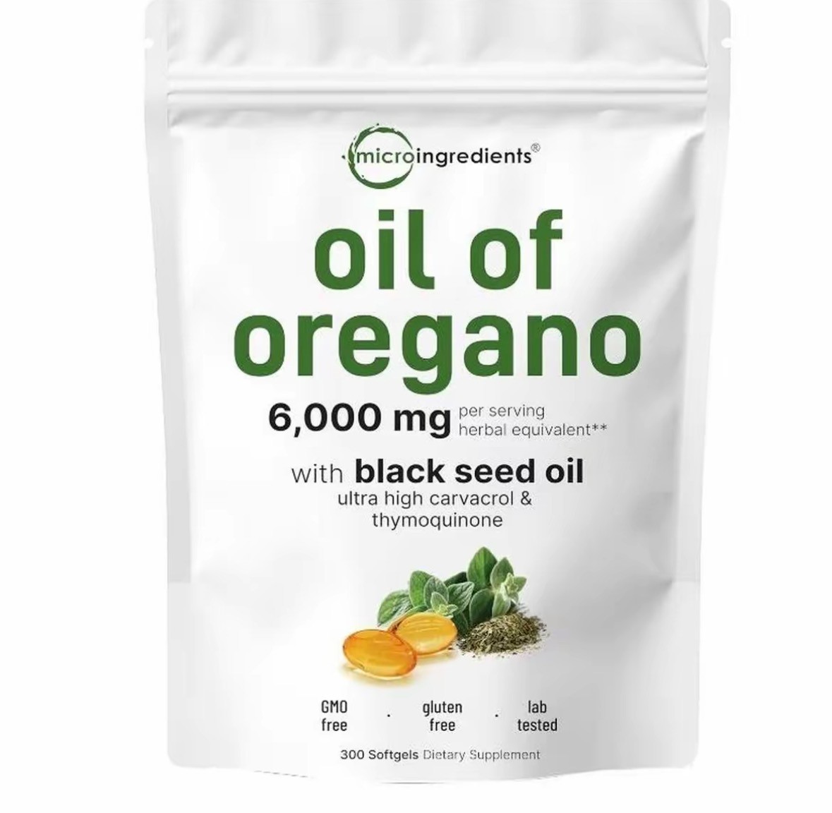 3packs–Oregano Oil 6000mg + Certified Black Seed Oil