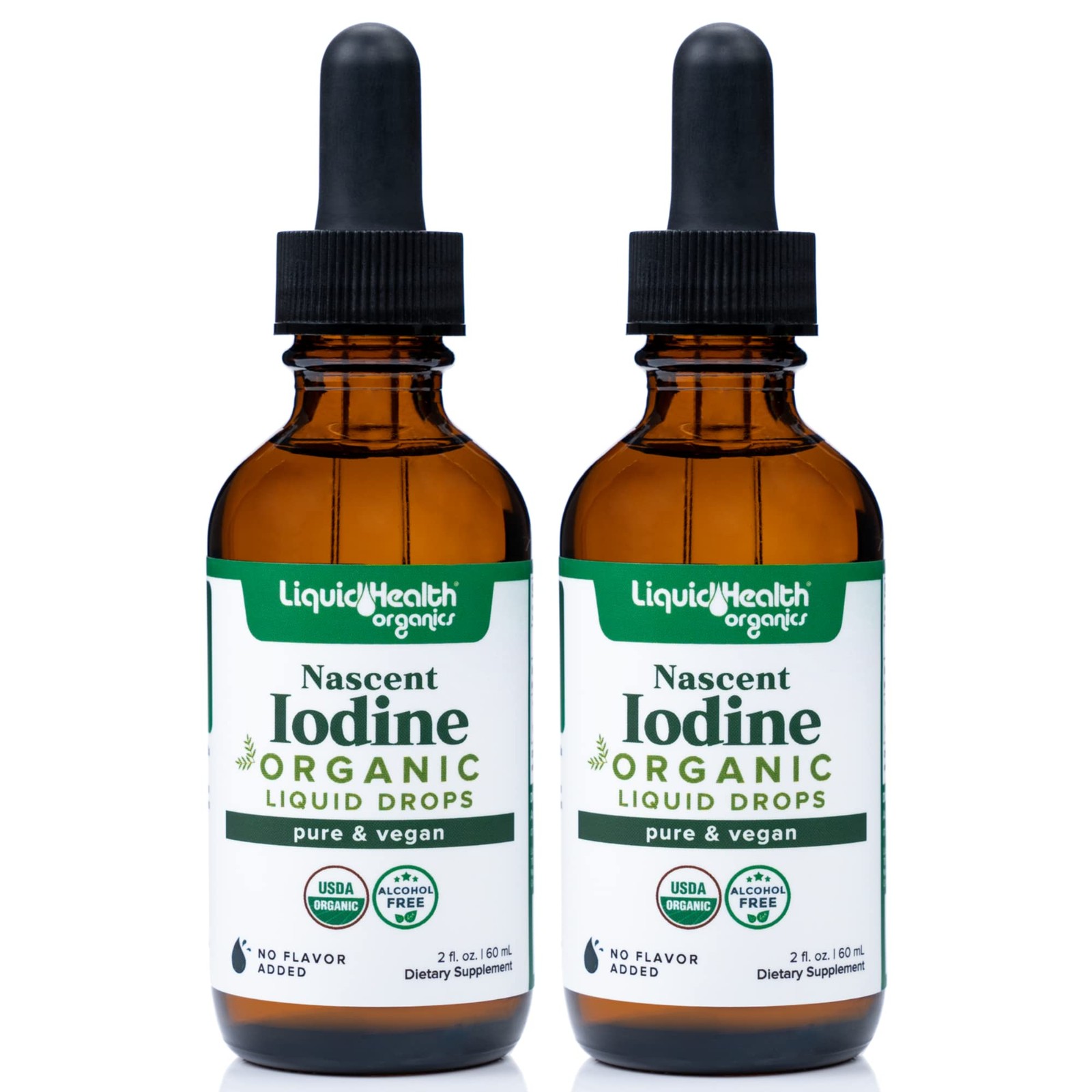 LIQUIDHEALTH USDA Organic Nascent Iodine Liquid Drops, 2 Fl Oz (Pack of 2)