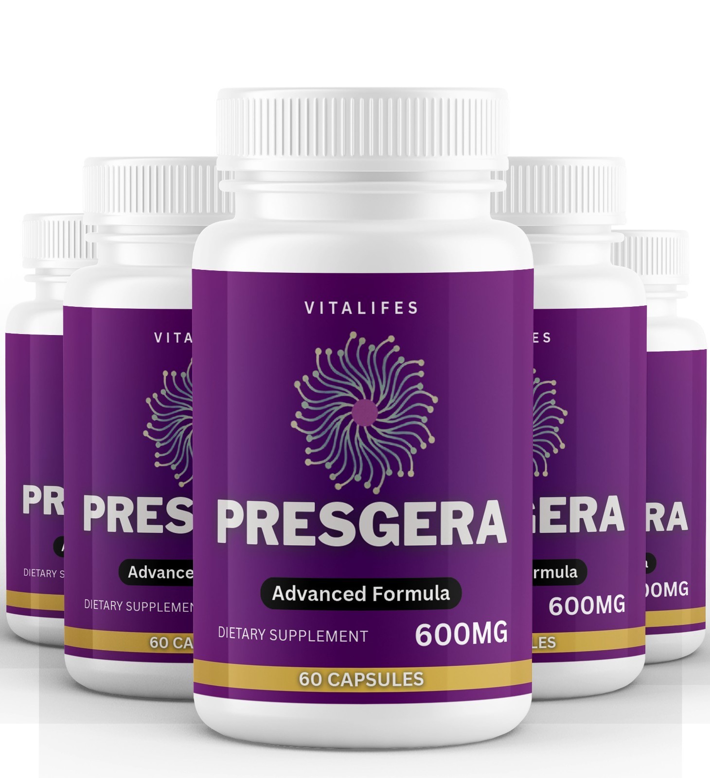 (5 Pack) Presgera Nerve Health Capsules, Advanced Healthy Nerve Support Pills
