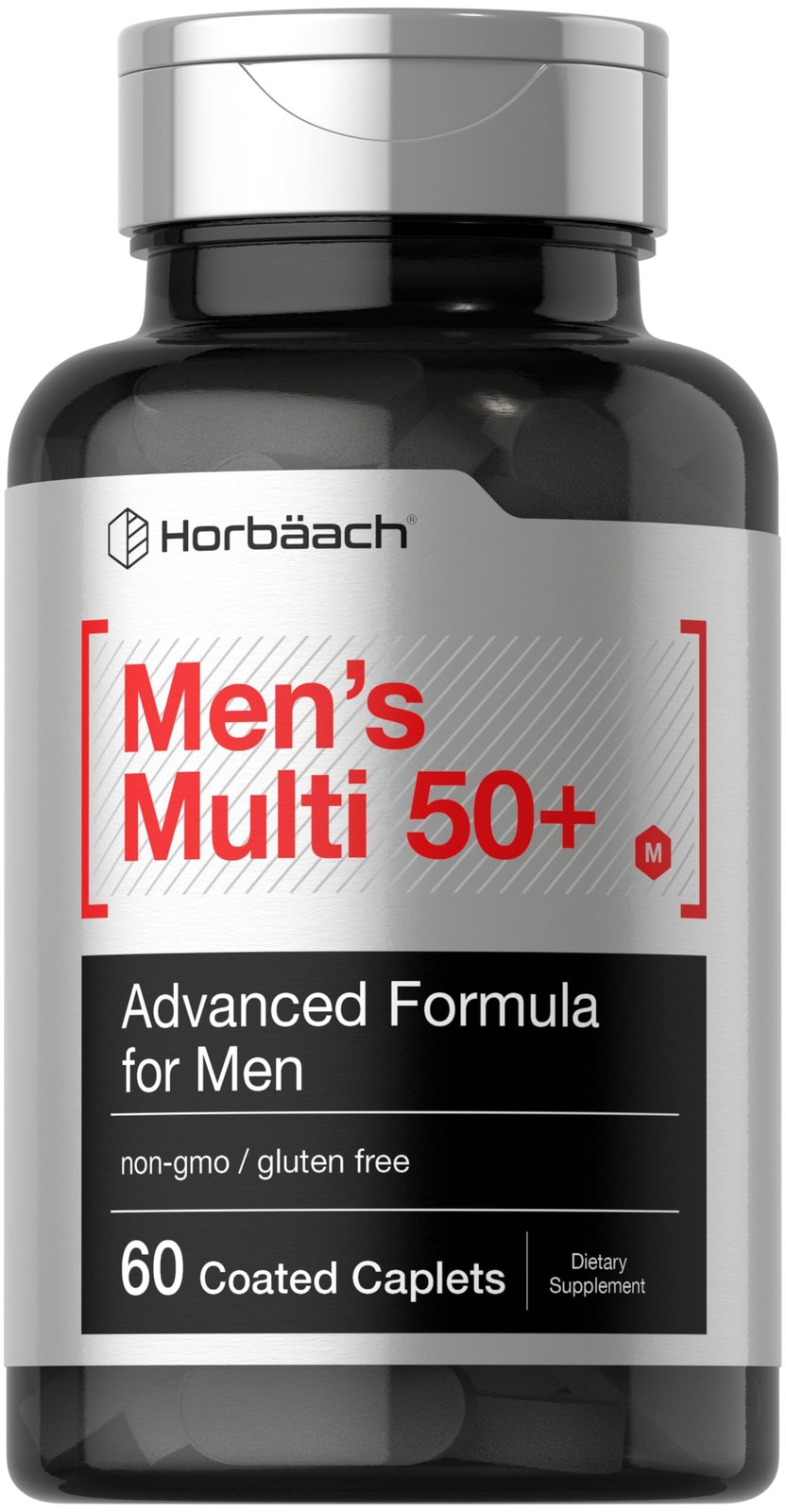 Horbäach Mens Multivitamins 50 Plus | 60 Caplets | with 60 Count (Pack of 1)