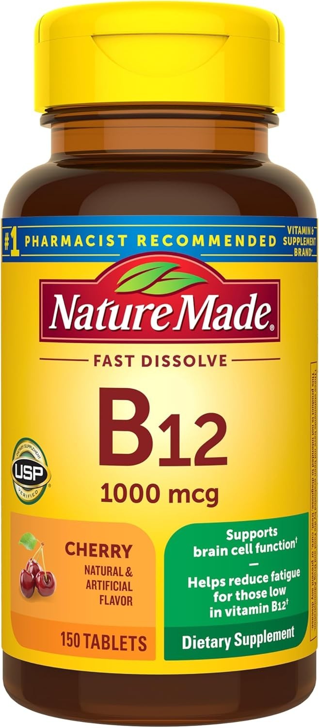 Nature Made Vitamin B12 1000 mcg 150 Count Fast Dissolve Energy Support Tablets