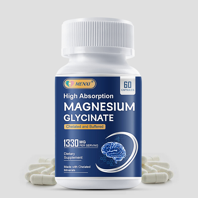Magnesium Glycinate 1330mg Hard Capsules – Stress Relief & Better Sleep 60PCS