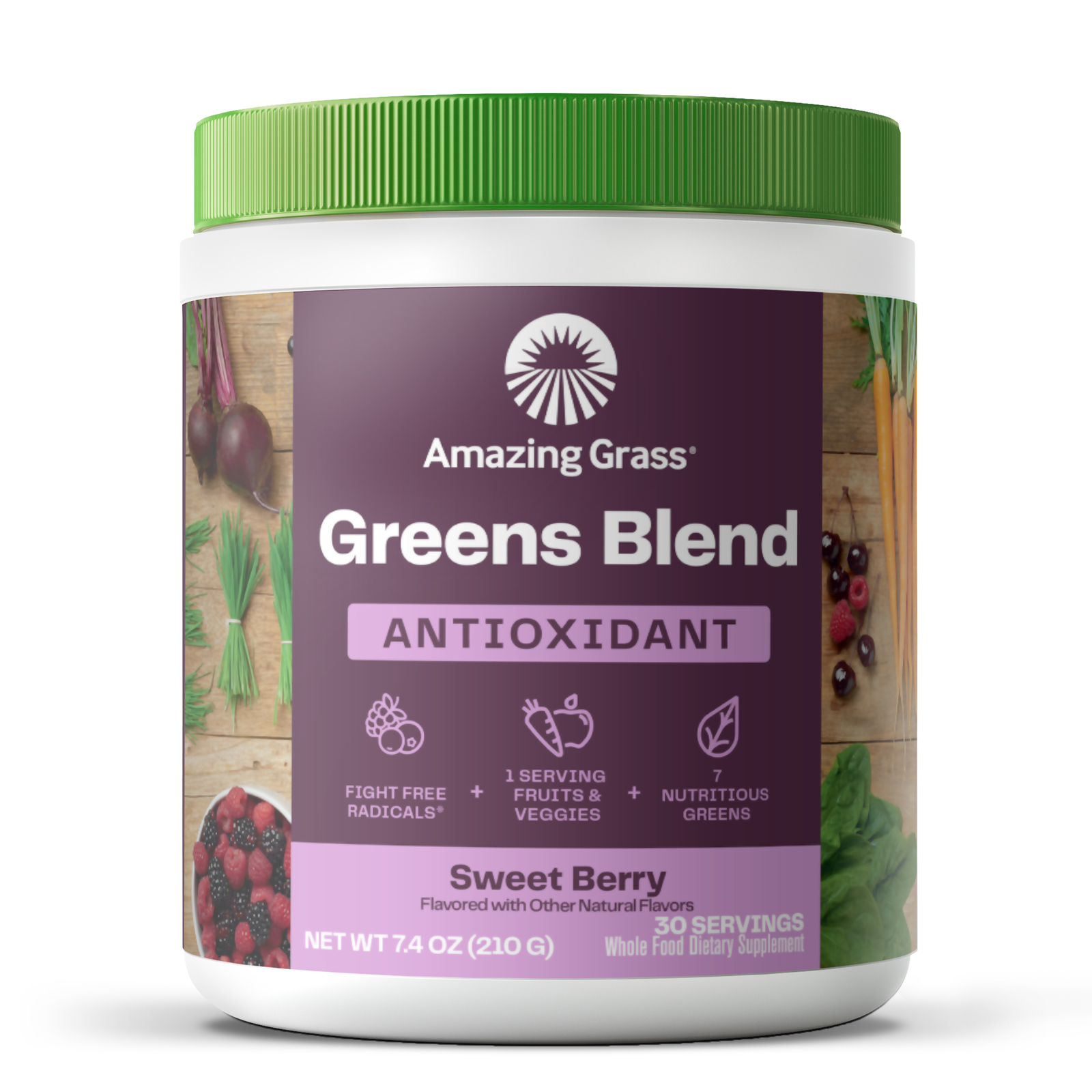 Amazing Grass Greens Blend Antioxidant Super Greens, Sweet Berry, 30 Servings