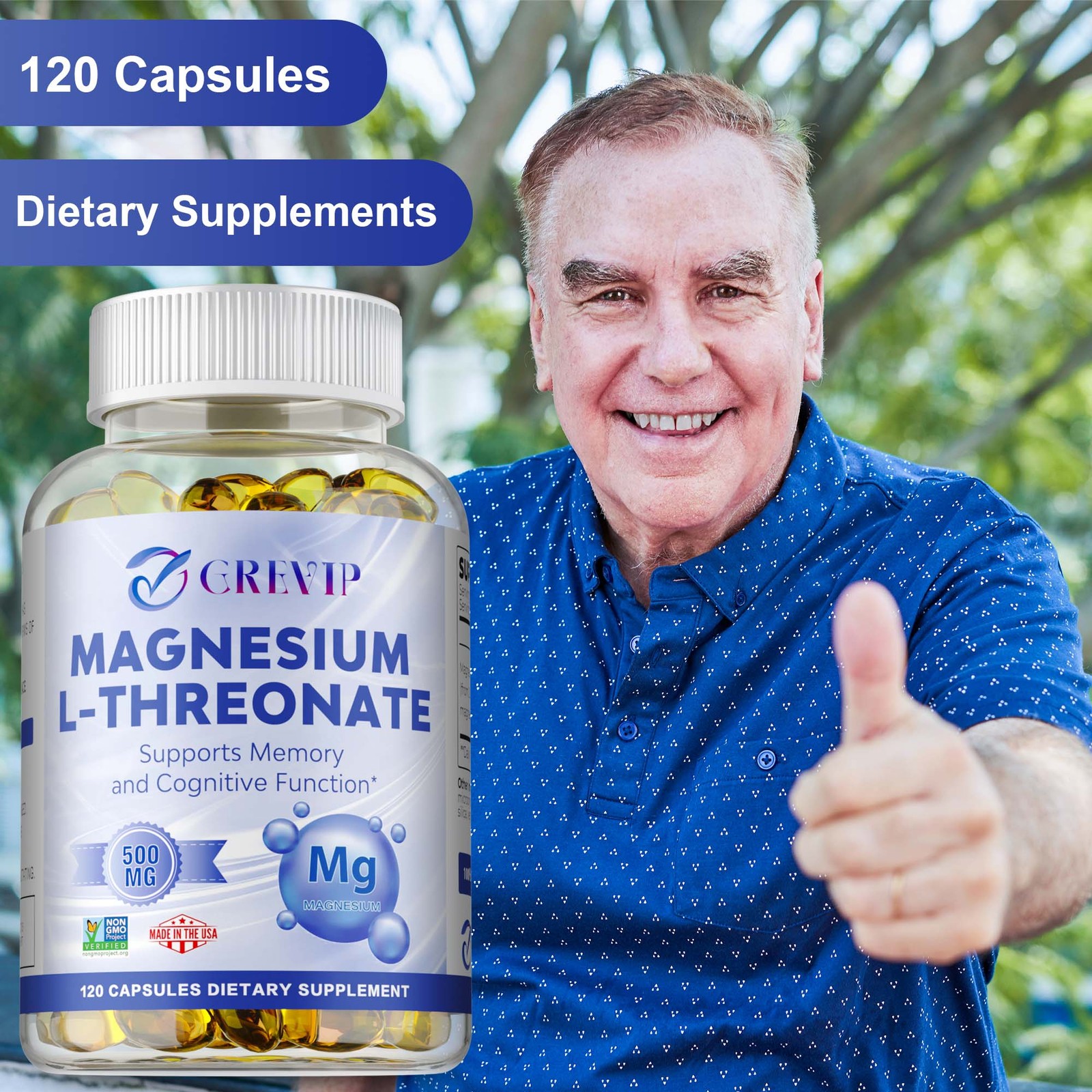 Magnesium L-threonate 500mg – Nootropic Brain Booster, Memory, Relieve Stress