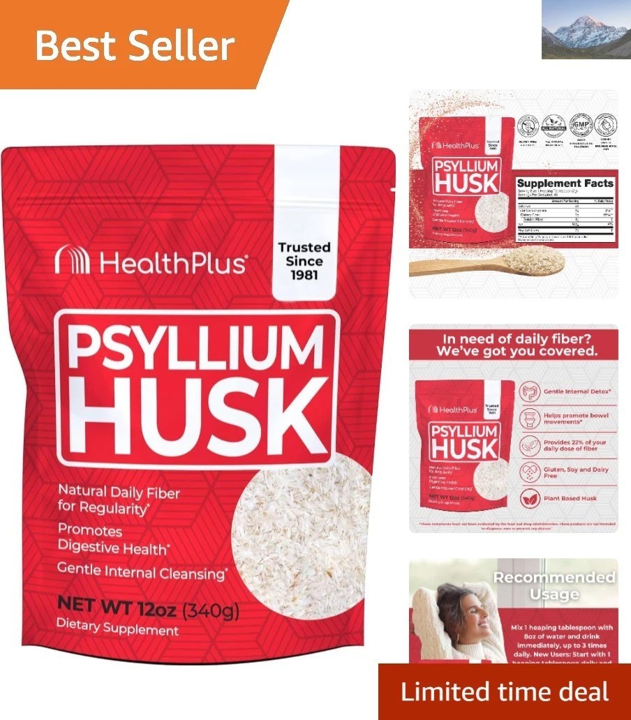 48 Servings of Psyllium Husk Powder, 12 oz – Supports Digestive Regularity