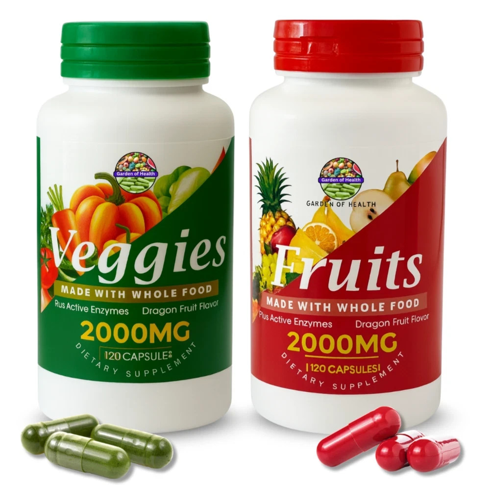 Garden OF Health Fruits Veggie 2000mg Enzymess Blend Whoeele Food 240 Capsule–