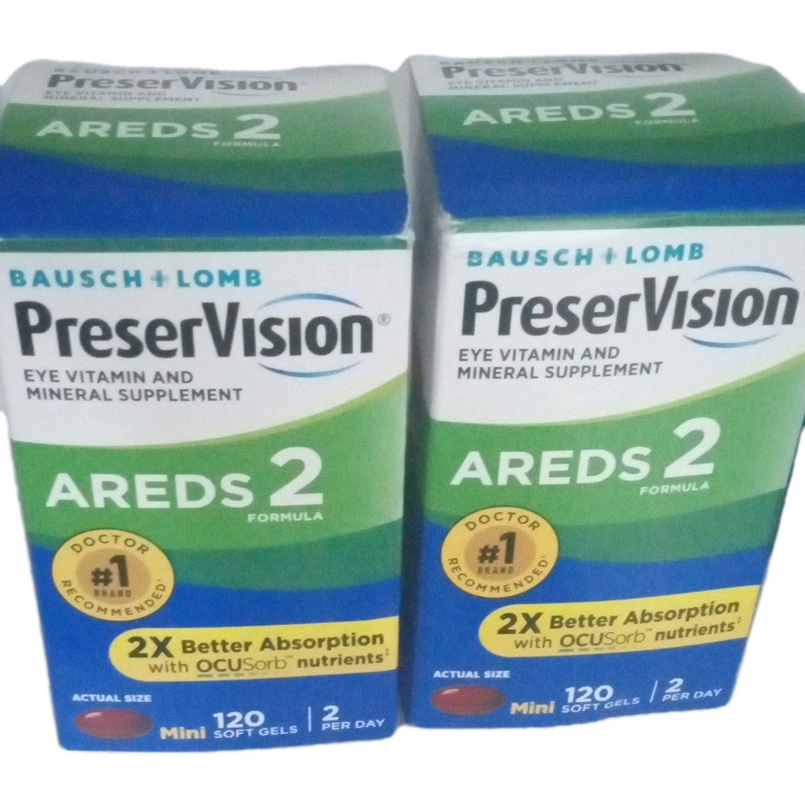 Bausch + Lomb PreserVision AREDS 2 Mini Softgels Eye Health 120 Ct EXP 05/27+