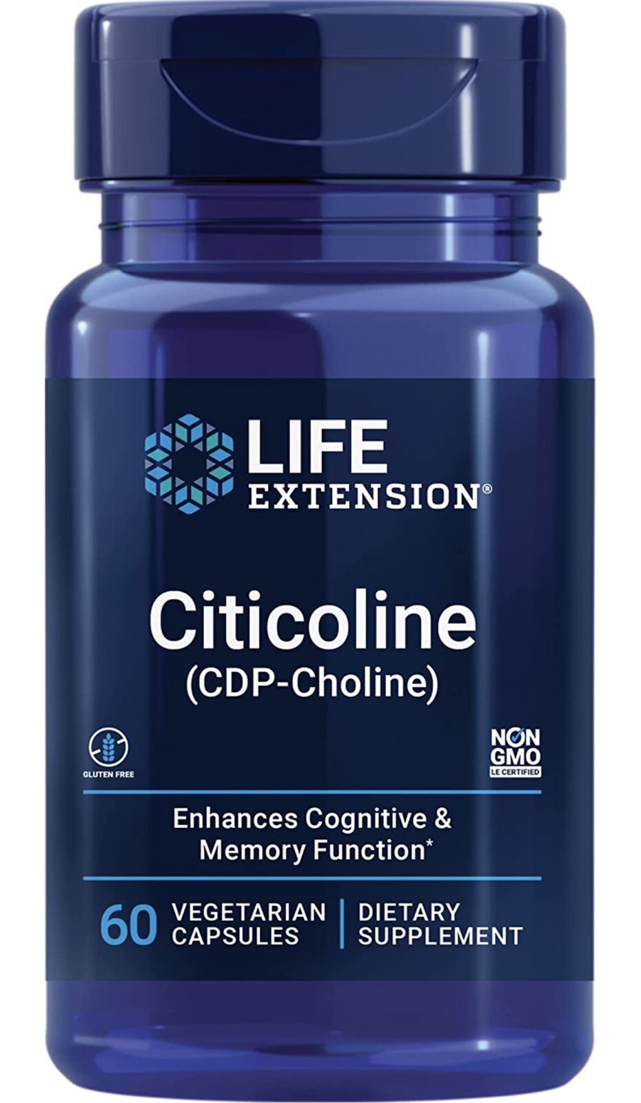 Life Extension, Citicoline (CDP-Choline) Supplement Pills for Brain 60 caps
