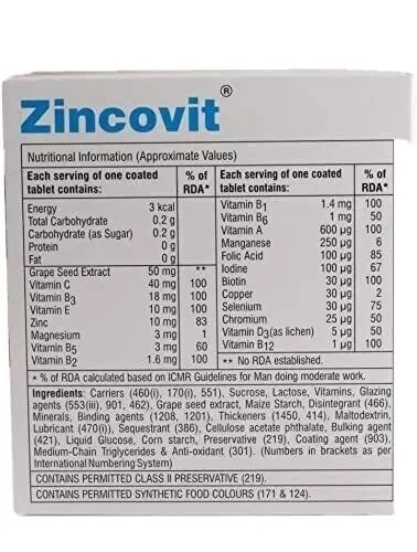 Zincovit Multivitamin Multimineral With Grape Seed Extract 150 Tablets