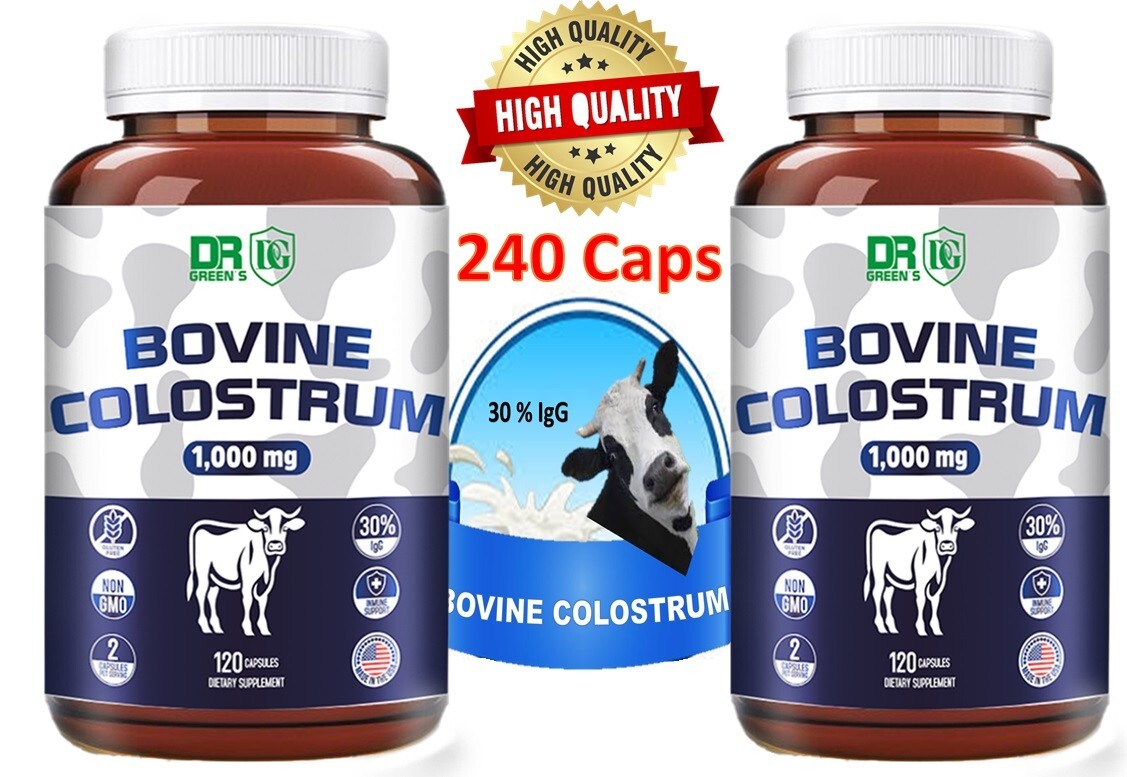 COLOSTRUM BOVINE 1000 mg- Immune System Support Gut Health 240 Caps made USA