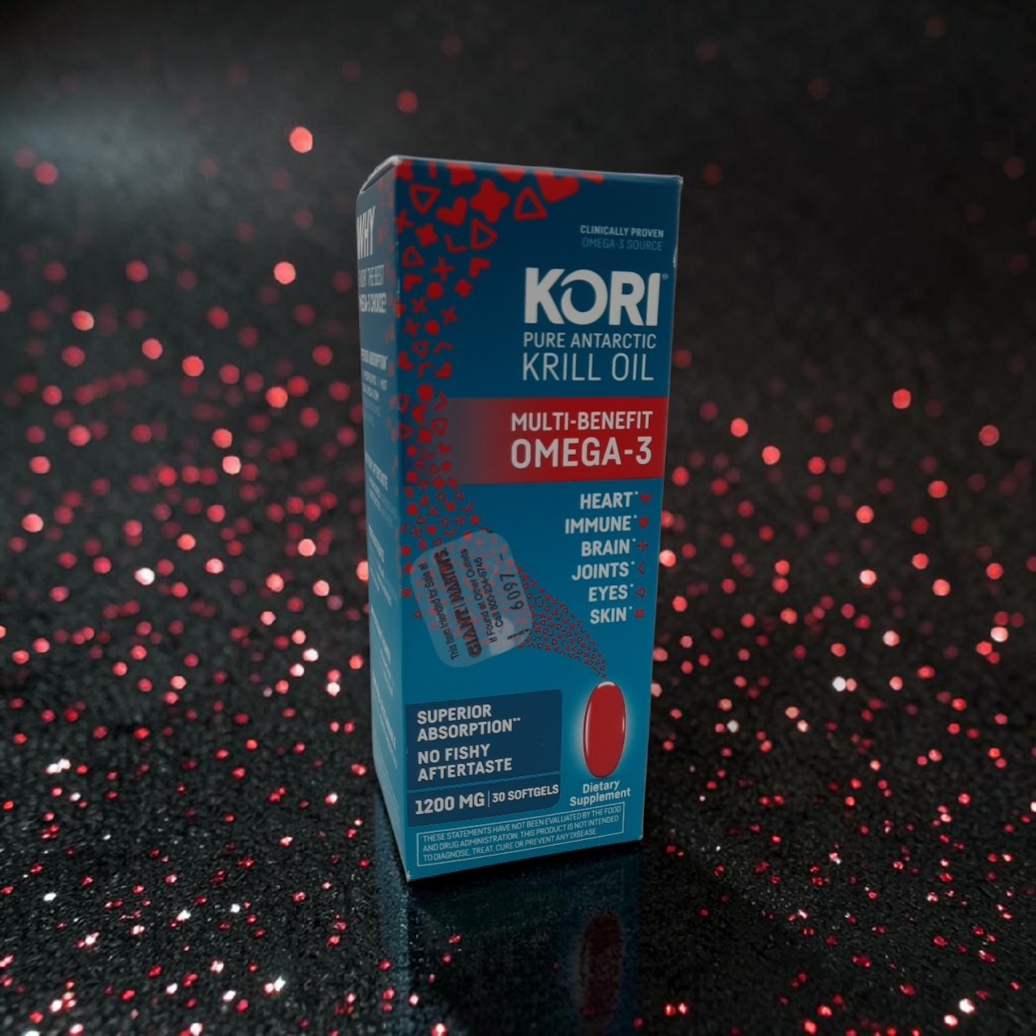 Kori Pure Antarctic Krill Oil, Multi-Benefit Omega-3, 30 Softgels Exp 02/2028