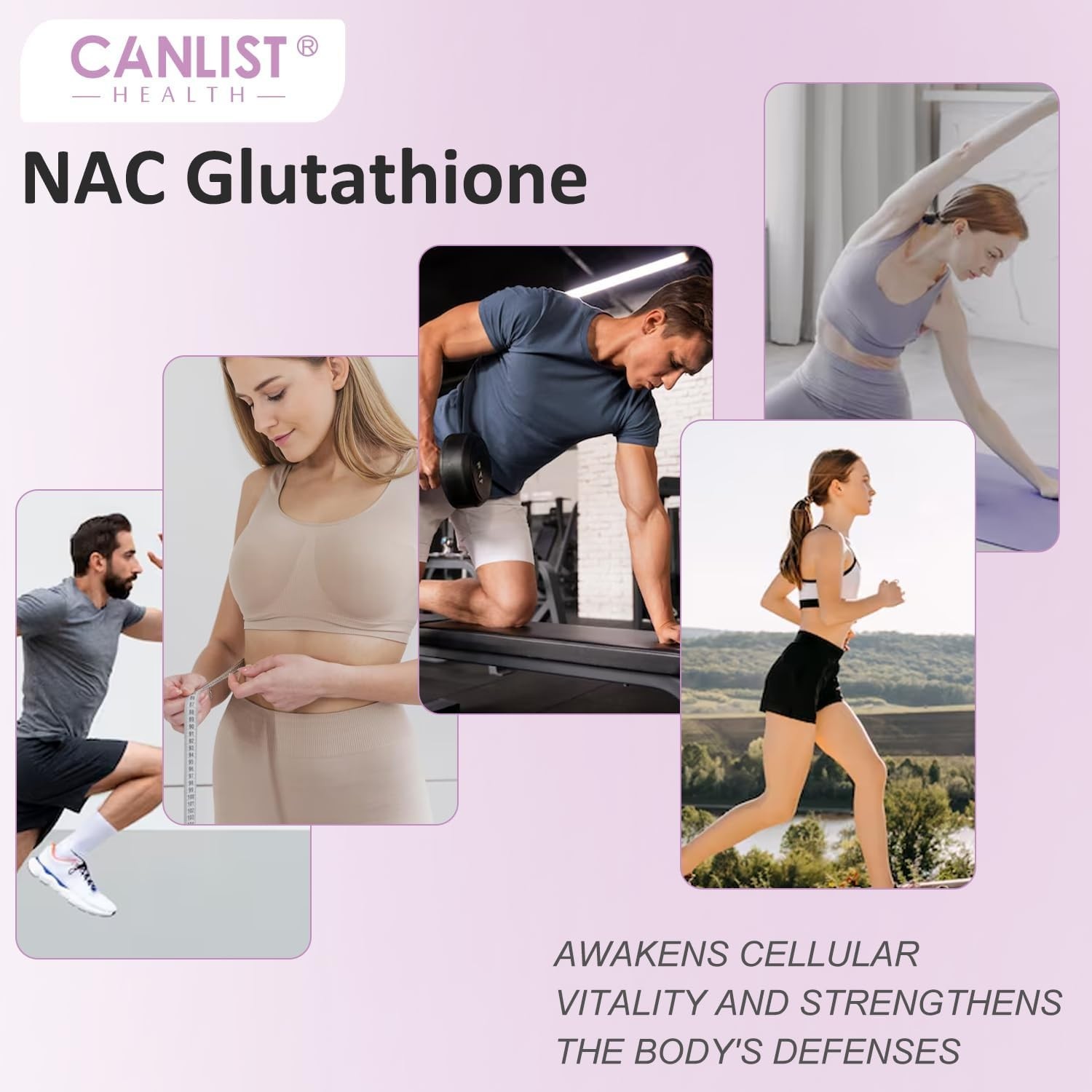 CANLIST NAC 600mg + Glutathione 400mg – Antioxidant, Liver & Immune Support 90ct